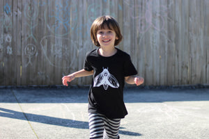 Lil Kids Black Moth Tee Unisex