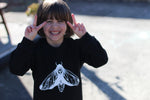 Lil Kids Black  Moth Crew Sweater Unisex