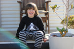 Lil Kids Black  Moth Crew Sweater Unisex