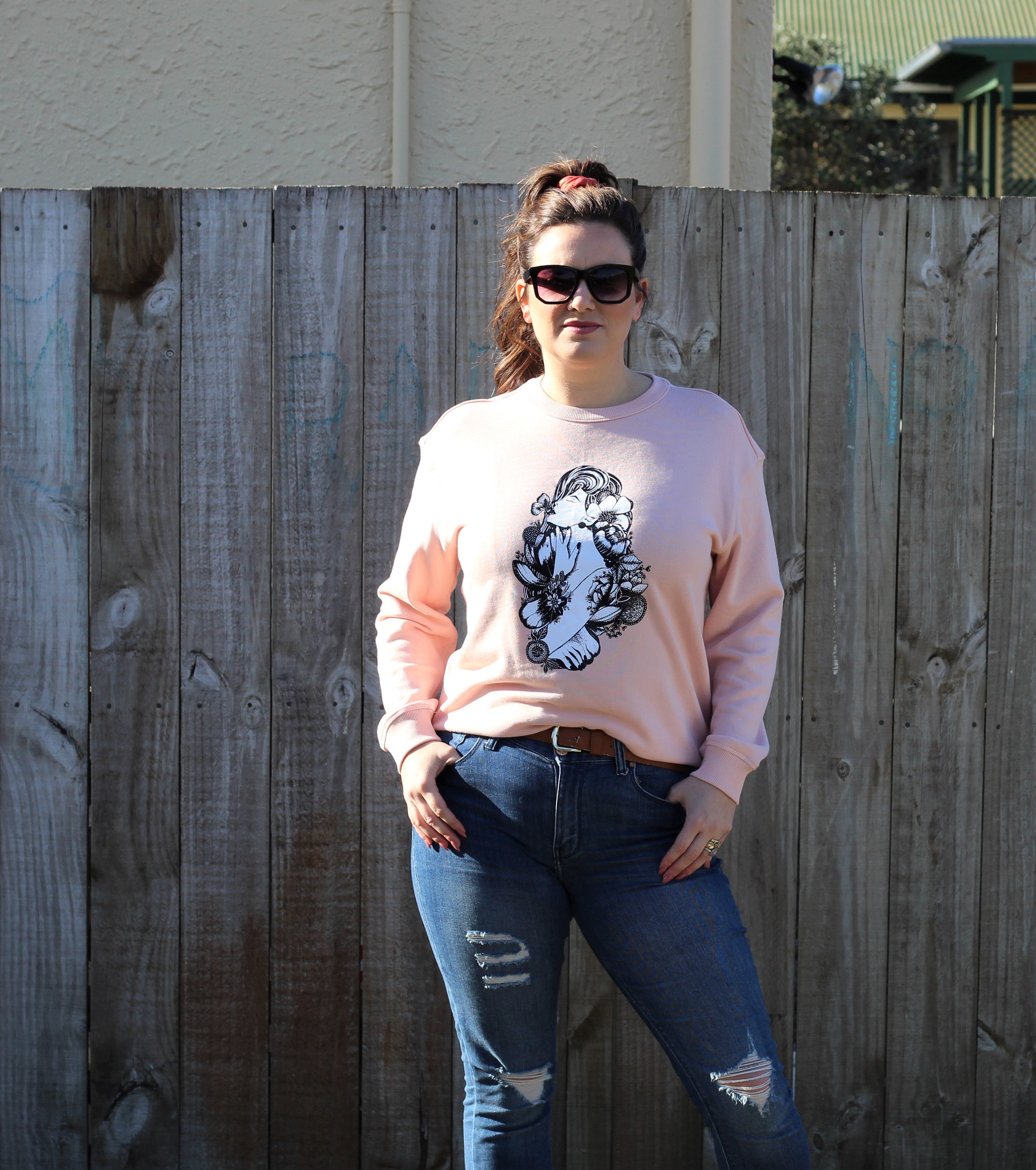 Blush Mother Earth Crew Sweater